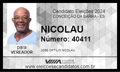 Candidato NICOLAU 2024 - CONCEIÇÃO DA BARRA - Eleições