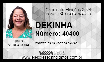 Candidato DEKINHA 2024 - CONCEIÇÃO DA BARRA - Eleições