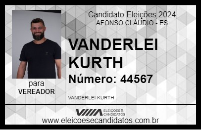 Candidato VANDERLEI KURTH 2024 - AFONSO CLÁUDIO - Eleições