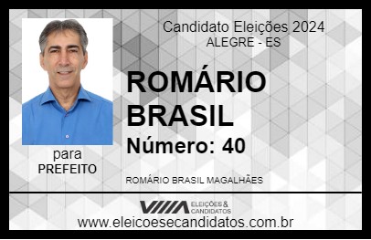 Candidato ROMÁRIO BRASIL 2024 - ALEGRE - Eleições