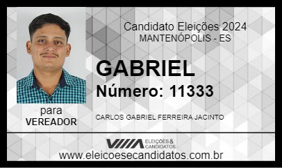 Candidato GABRIEL 2024 - MANTENÓPOLIS - Eleições