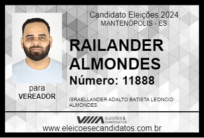 Candidato RAILANDER ALMONDES 2024 - MANTENÓPOLIS - Eleições