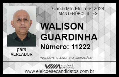 Candidato WALISON GUARDINHA 2024 - MANTENÓPOLIS - Eleições