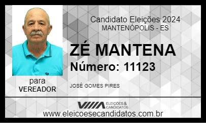 Candidato ZÉ MANTENA 2024 - MANTENÓPOLIS - Eleições