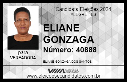 Candidato ELIANE GONZAGA 2024 - ALEGRE - Eleições