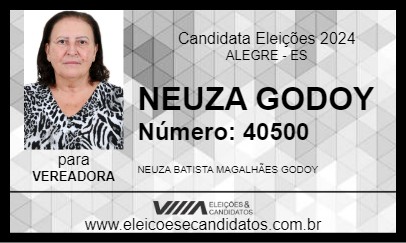 Candidato NEUZA GODOY 2024 - ALEGRE - Eleições