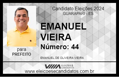 Candidato EMANUEL VIEIRA 2024 - GUARAPARI - Eleições