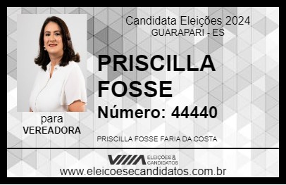 Candidato PRISCILLA FOSSE 2024 - GUARAPARI - Eleições