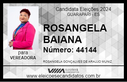 Candidato ROSANGELA BAIANA 2024 - GUARAPARI - Eleições