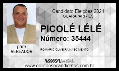 Candidato PICOLÉ LÉLÉ 2024 - GUARAPARI - Eleições