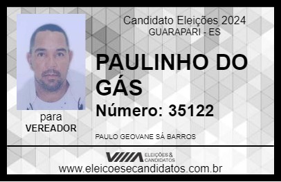 Candidato PAULINHO DO GÁS 2024 - GUARAPARI - Eleições