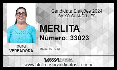 Candidato MERLITA 2024 - BAIXO GUANDU - Eleições