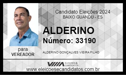 Candidato ALDERINO GONÇALVES 2024 - BAIXO GUANDU - Eleições