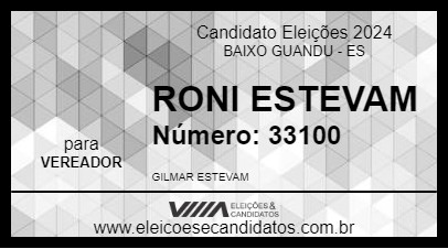 Candidato RONI ESTEVAM 2024 - BAIXO GUANDU - Eleições