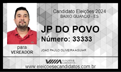 Candidato JP DO POVO 2024 - BAIXO GUANDU - Eleições