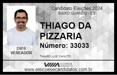 Candidato THIAGO DA PIZZARIA 2024 - BAIXO GUANDU - Eleições