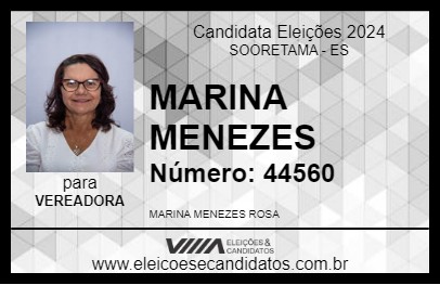 Candidato MARINA MENEZES 2024 - SOORETAMA - Eleições