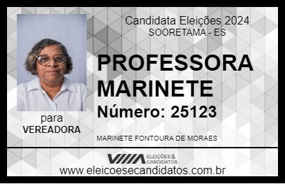 Candidato PROFESSORA MARINETE 2024 - SOORETAMA - Eleições