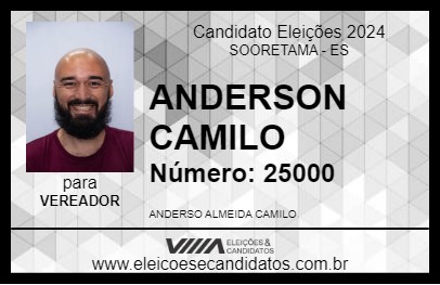 Candidato ANDERSON CAMILO 2024 - SOORETAMA - Eleições