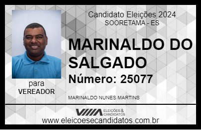 Candidato MARINALDO DO SALGADO 2024 - SOORETAMA - Eleições