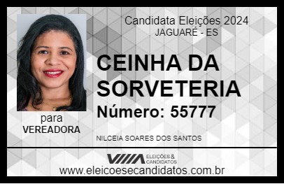 Candidato CEINHA DA SORVETERIA  2024 - JAGUARÉ - Eleições