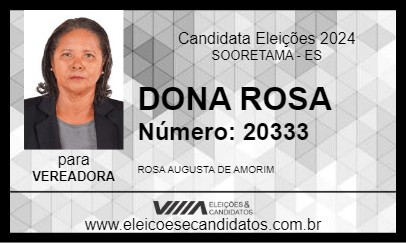 Candidato ROSA AUGUSTA 2024 - SOORETAMA - Eleições