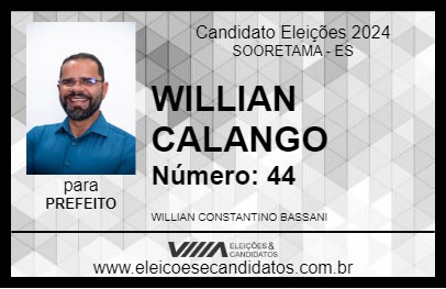 Candidato WILLIAN CALANGO 2024 - SOORETAMA - Eleições