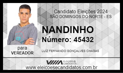 Candidato NANDINHO 2024 - SÃO DOMINGOS DO NORTE - Eleições