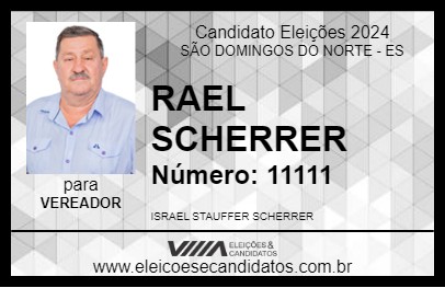 Candidato RAEL SCHERRER 2024 - SÃO DOMINGOS DO NORTE - Eleições