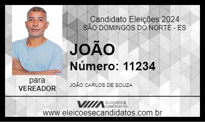 Candidato JOÃO 2024 - SÃO DOMINGOS DO NORTE - Eleições