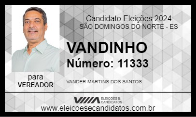 Candidato VANDINHO 2024 - SÃO DOMINGOS DO NORTE - Eleições