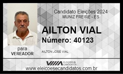 Candidato AILTON VIAL 2024 - MUNIZ FREIRE - Eleições