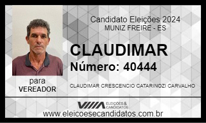 Candidato CLAUDIMAR 2024 - MUNIZ FREIRE - Eleições