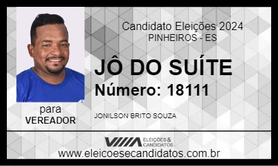 Candidato JÔ DO SUÍTE 2024 - PINHEIROS - Eleições