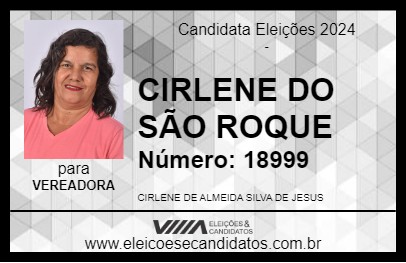 Candidato CIRLENE DO SÃO ROQUE 2024 - PINHEIROS - Eleições