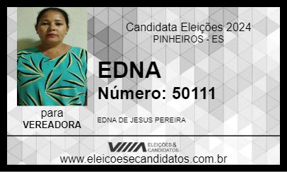 Candidato EDNA 2024 - PINHEIROS - Eleições