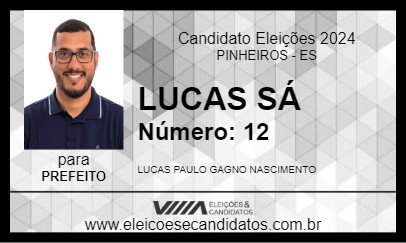 Candidato LUCAS SÁ 2024 - PINHEIROS - Eleições