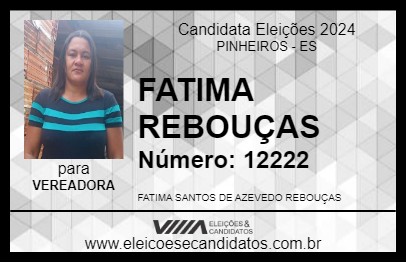 Candidato FATIMA REBOUÇAS 2024 - PINHEIROS - Eleições