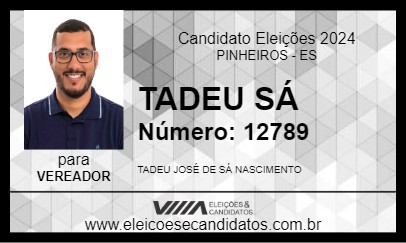 Candidato TADEU SÁ 2024 - PINHEIROS - Eleições