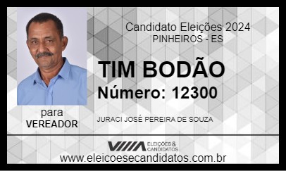 Candidato TIM BODÃO 2024 - PINHEIROS - Eleições