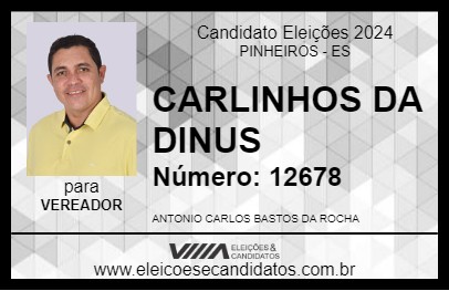 Candidato CARLINHOS DA DINUS 2024 - PINHEIROS - Eleições