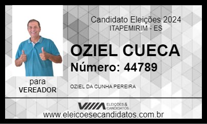 Candidato OZIEL CUECA 2024 - ITAPEMIRIM - Eleições