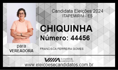 Candidato CHIQUINHA 2024 - ITAPEMIRIM - Eleições