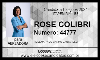 Candidato ROSE COLIBRI 2024 - ITAPEMIRIM - Eleições