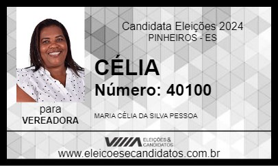 Candidato CÉLIA 2024 - PINHEIROS - Eleições