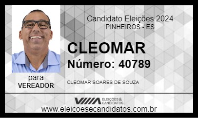 Candidato CLEOMAR DA VILA FERNANDES 2024 - PINHEIROS - Eleições