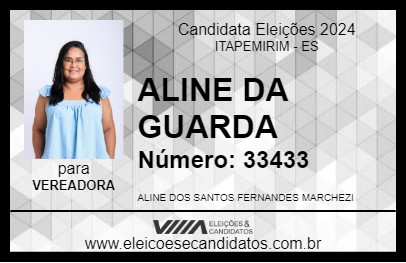 Candidato ALINE DA GUARDA 2024 - ITAPEMIRIM - Eleições