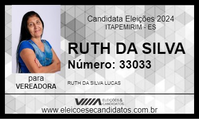 Candidato RUTH DA SILVA 2024 - ITAPEMIRIM - Eleições