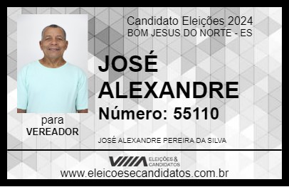 Candidato JOSÉ ALEXANDRE 2024 - BOM JESUS DO NORTE - Eleições