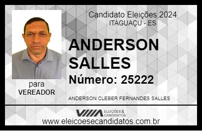 Candidato ANDERSON SALLES 2024 - ITAGUAÇU - Eleições